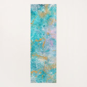 Tapis De Yoga Oeuvre en marbre bleu or  (Dos)