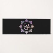 Tapis De Yoga Ohm symbole avec mandala, édition noire (Devant (Horizontal))
