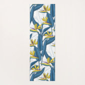 Tapis De Yoga Oiseau de fleurs de paradis sur blanc (Dos)