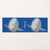 Tapis De Yoga Oiseau de mer mola mola mignonne caricature (Dos (Horizontal))