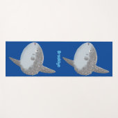 Tapis De Yoga Oiseau de mer mola mola mignonne caricature (Devant (Horizontal))