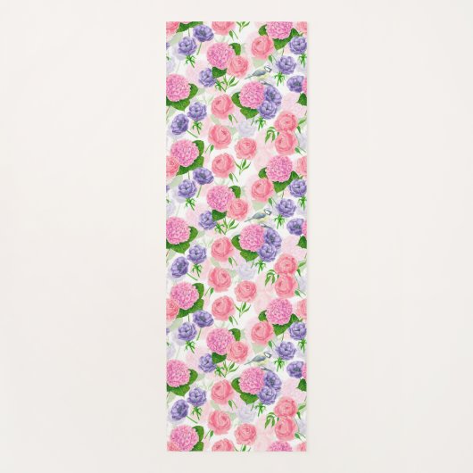 Tapis De Yoga Oiseau et fleurs (Devant)