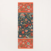 Tapis De Yoga Oiseau et fleurs Perse Motif bleu rouge (Dos)