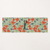 Tapis De Yoga Oiseaux Et Fleurs (Devant (Horizontal))