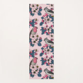 Tapis De Yoga Oiseaux et fleurs roses (Devant)