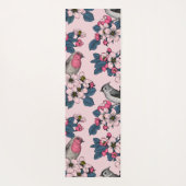 Tapis De Yoga Oiseaux et fleurs roses (Dos)