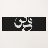 Tapis de yoga Om argent (Dos (Horizontal))