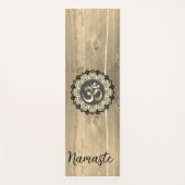 Tapis De Yoga OM Mandala sur Wood Namaste Rustic (Devant)