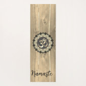 Tapis De Yoga OM Mandala sur Wood Namaste Rustic (Dos)