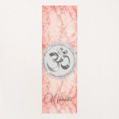 Tapis De Yoga OM Namaste Marbre rose (Devant)