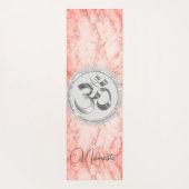 Tapis De Yoga OM Namaste Marbre rose (Dos)