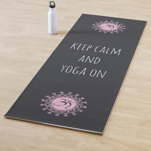 Tapis De Yoga Om rose & Mandala Gardez le calme et le yoga allum