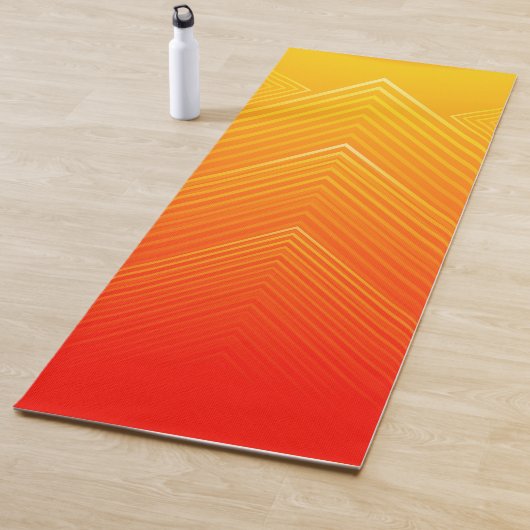Tapis De Yoga Ombre géométrique orange à jaune (En situation)