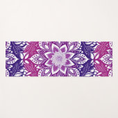 Tapis De Yoga Ombre violet et rose Mandala Motif à fleurs (Devant (Horizontal))