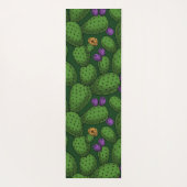 Tapis De Yoga Opuntie de floraison sur vert foncé (Dos)