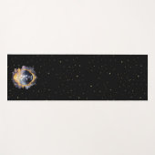 Tapis De Yoga Or bleu céleste mystique (Devant (Horizontal))