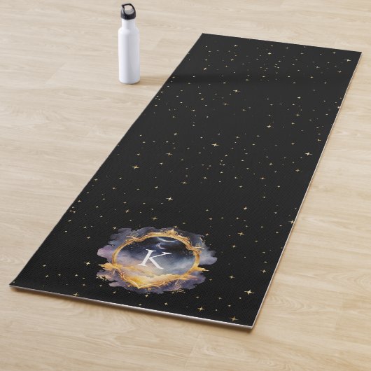 Tapis De Yoga Or bleu céleste mystique (En situation)