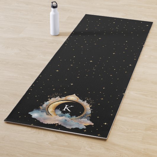 Tapis De Yoga Or bleu céleste mystique (En situation)
