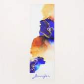 Tapis De Yoga Or bleu orange Abstrait moderne (Devant)
