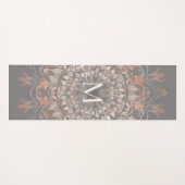 Tapis De Yoga Or Gris Et Rose | Monogramme Mandala (Devant (Horizontal))