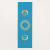 Tapis De Yoga Or Turquoise Soleil Lune Céleste (Dos)
