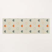 Tapis De Yoga Orange and Green Heart Grid Pattern (Dos (Horizontal))