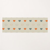Tapis De Yoga Orange and Green Heart Grid Pattern (Devant (Horizontal))