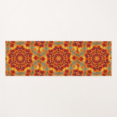 Tapis De Yoga Orange Black Eyed Susan Daisy Abstrait (Devant (Horizontal))