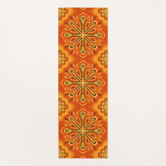 Tapis De Yoga Orange Boho Abstrait Motif décoratif (Devant)