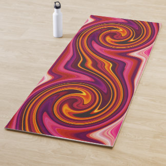 Tapis De Yoga Orange et Purple Swirl - Trippy Abstrait Cool