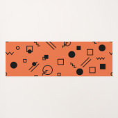 Tapis De Yoga Orange, fun, trendy, geometric Memphis graphic (Dos (Horizontal))