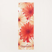Tapis De Yoga Orange Poisson Fleur Fleur Nom personnalisé (Dos)