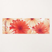 Tapis De Yoga Orange Poisson Fleur Fleur Nom personnalisé (Devant (Horizontal))