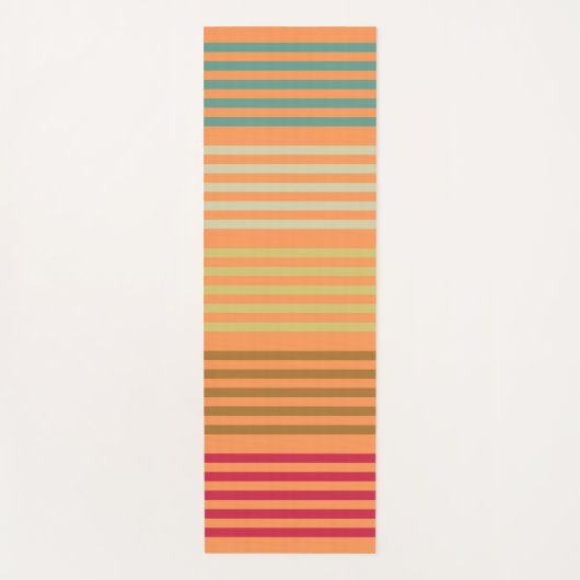 Tapis De Yoga Orange Retro Stripes (Devant)