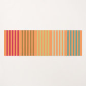 Tapis De Yoga Orange Retro Stripes (Devant (Horizontal))