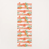 Tapis De Yoga Oranges sur bandes orange et blanches (Devant)