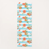 Tapis De Yoga Oranges sur bandes turquoise et blanche (Devant)