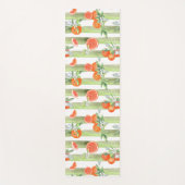Tapis De Yoga Oranges sur Grandes Vertes et Blanches (Devant)