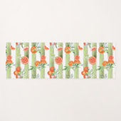 Tapis De Yoga Oranges sur Grandes Vertes et Blanches (Devant (Horizontal))