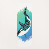Tapis De Yoga Orca Whale Tribal InkTeal (Devant)
