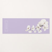 Tapis De Yoga Orchidées blanches de lavande florale Nom de l'exe (Devant (Horizontal))