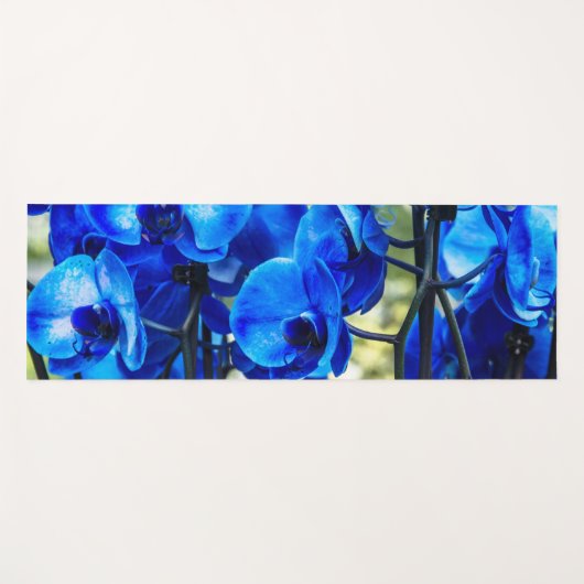 Tapis De Yoga Orchidées bleues (Devant (Horizontal))