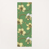 Tapis De Yoga Orchidées et chaînes, jaune et vert kelly (Devant)