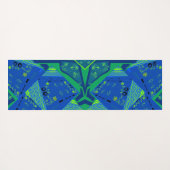 Tapis De Yoga Origami Chintz (L) Vert bleu (Dos (Horizontal))