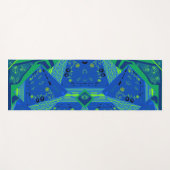 Tapis De Yoga Origami Chintz (L) Vert bleu (Devant (Horizontal))