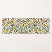 Tapis De Yoga Ornement blanc de la grenade à fruits William Morr (Devant (Horizontal))