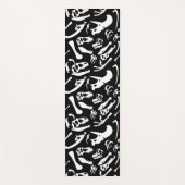 Tapis De Yoga Os de dinosaure (noir et blanc) (Devant)
