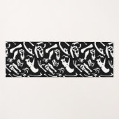 Tapis De Yoga Os de dinosaure (noir et blanc) (Devant (Horizontal))