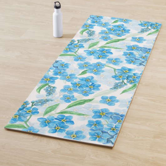 Tapis De Yoga Oubliez-moi pas les fleurs d'aquarelle (En situation)