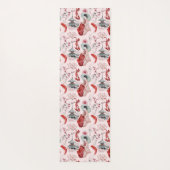 Tapis De Yoga Pagode Japonaise Koi rose rouge (Dos)